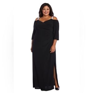 Elegant Black Off-Shoulder Dress 20W